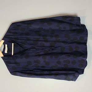 Stella‎ McCartney Silk Polka Dot Print Top Size 10 Luxury Art Flowy Retro Blue